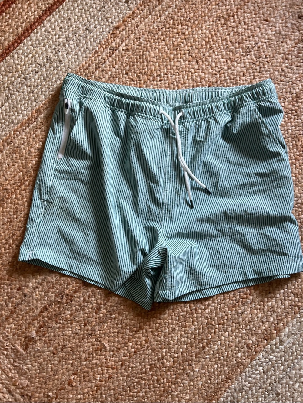 Goodfellow & Co Green Searsucker Elastic Waist Shorts